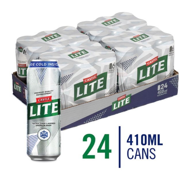 Castle Lite Premium Beer 410ml x 24 Cans